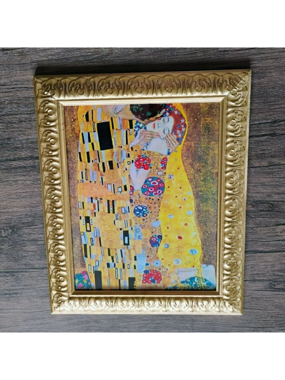 Gustav Klimt "The Kiss" Framed Print 18"x15" Gold Ornate Frame Romantic Art Nouv